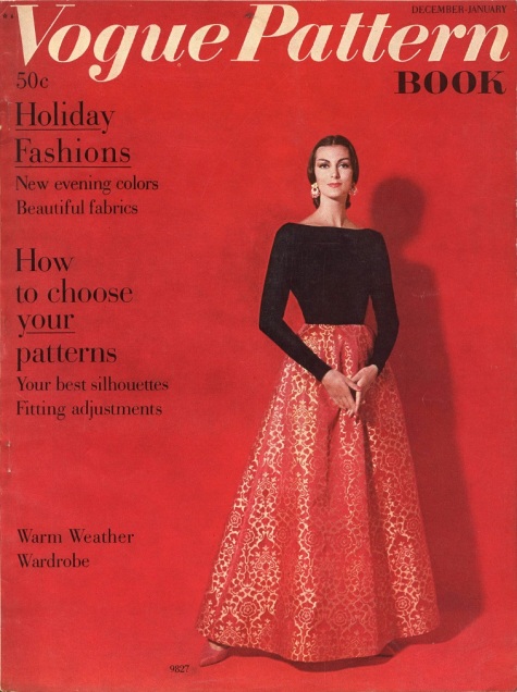 Carmen Dell'Orefice wears Vogue 9827 - Vogue Pattern Book, December/January 1959-1960